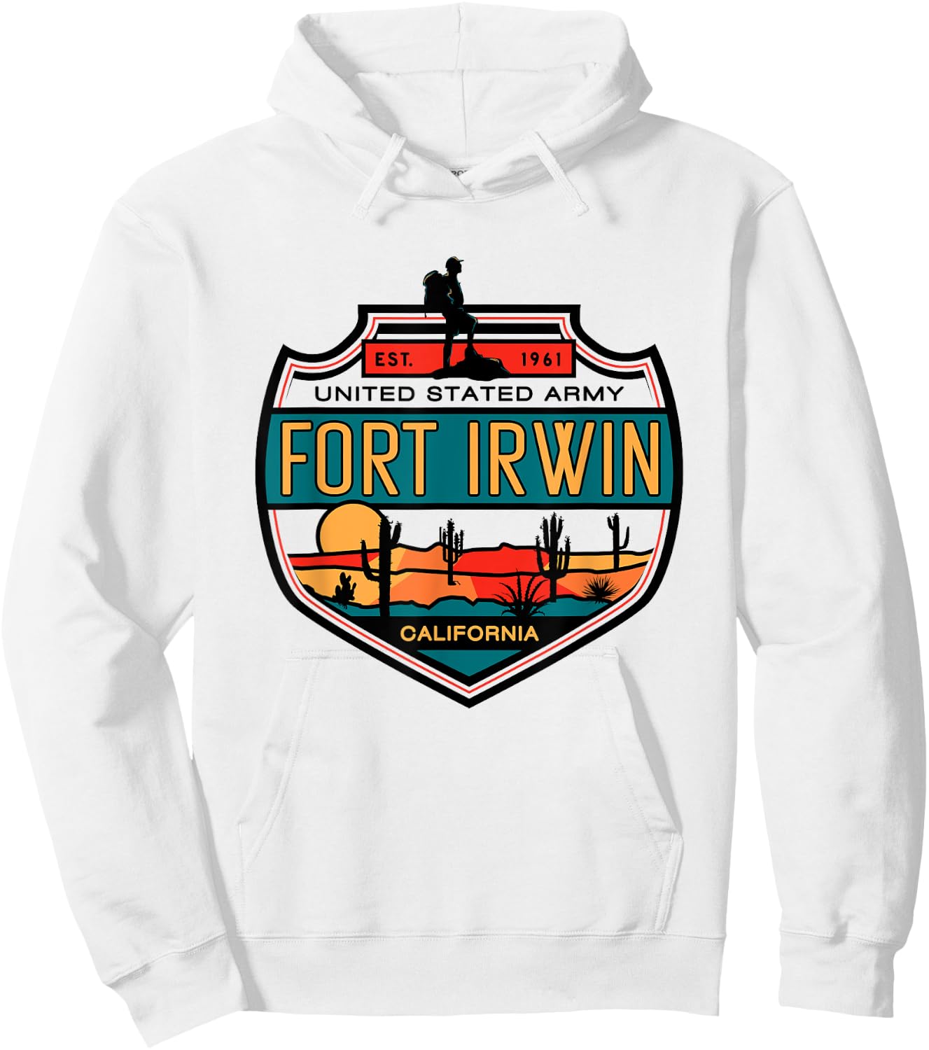 Fort Irwin Army United States Military Officially Licensed Hoodie - Hoodie | White