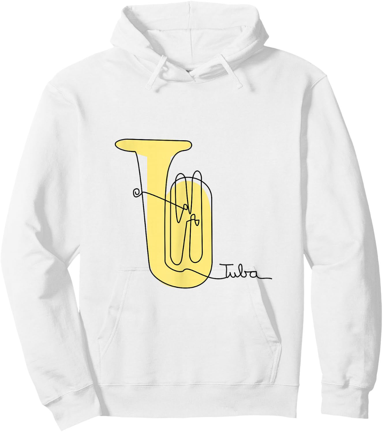 Tubist Brass Music Design One-Line Tuba Hoodie - Hoodie | White