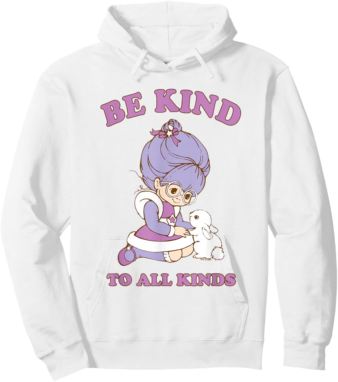 Rainbow Brite Be Kind to All Kinds Shy Violet & Bunny Hoodie - Hoodie | White
