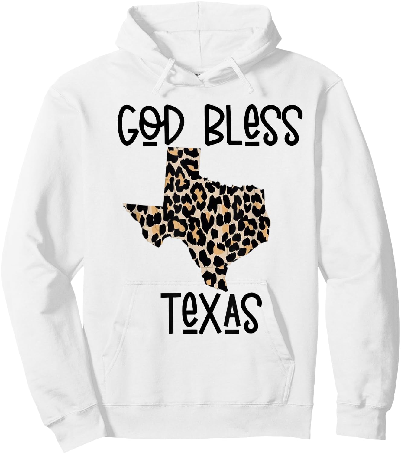 God Bless Texas Cheetah Leopard Print States Hoodie - Hoodie | White