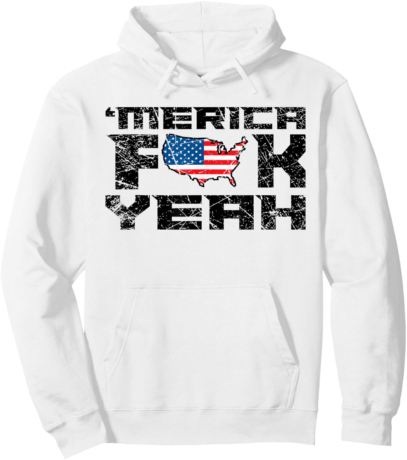 Merica FCK Yeah - 4th of July USA Funny Men Hoodie - Hoodie | White
