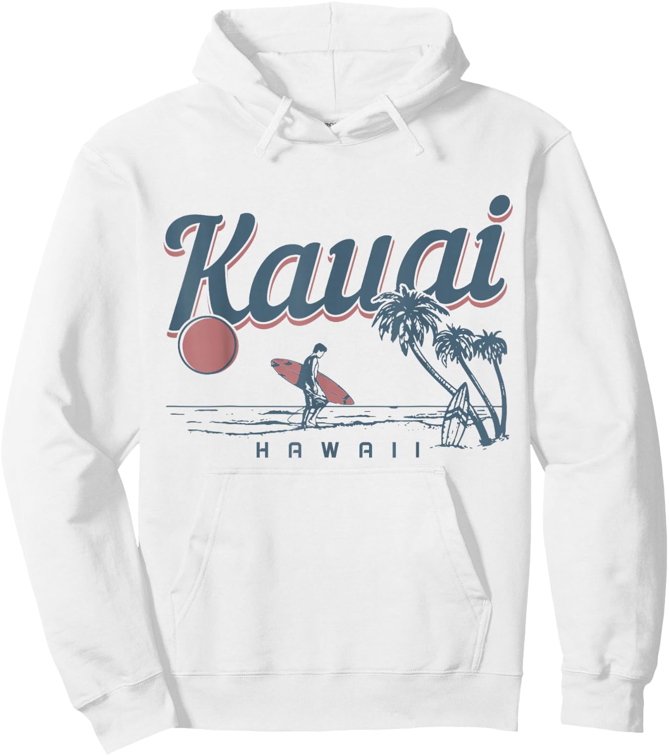 Kauai Hawaii Surf Beach Vintage Souvenir Surfing Surfer Hoodie - Hoodie | White