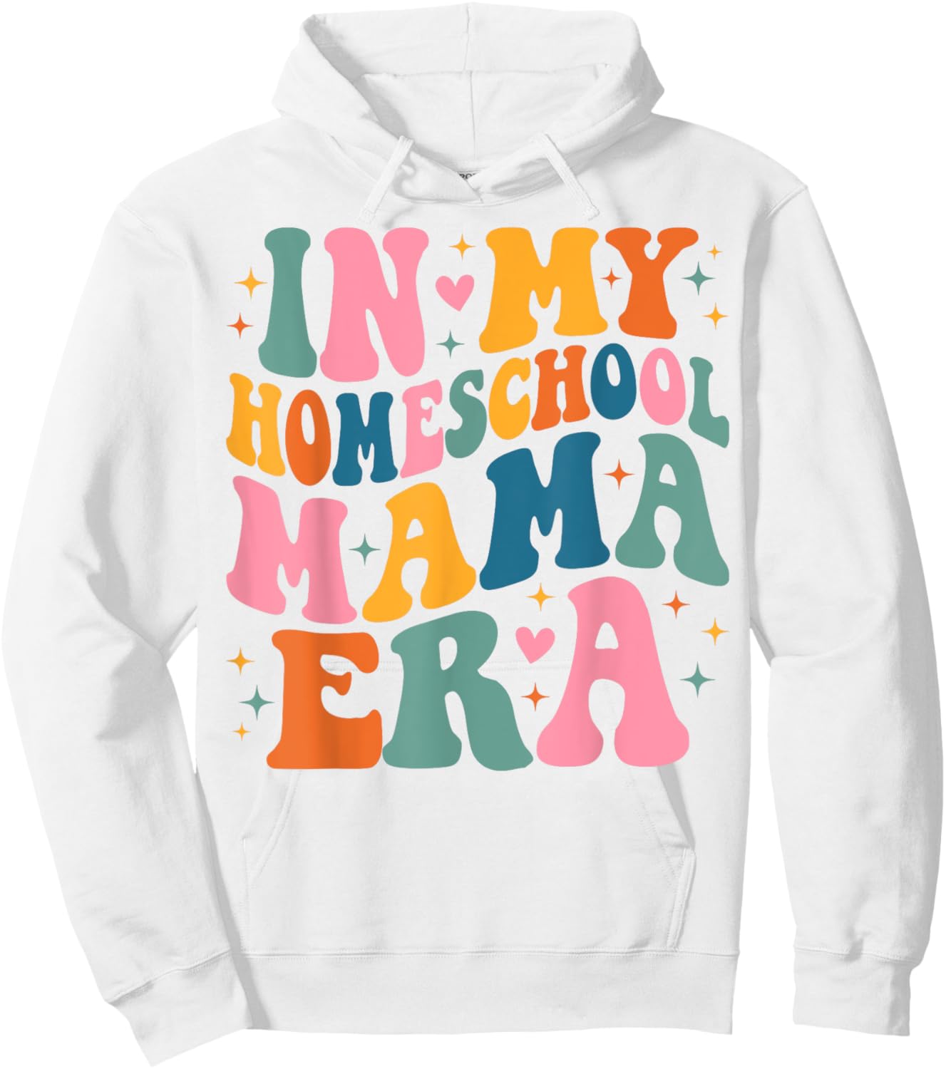 In My Homeschool Mama Era Groovy Back to School Mom Hoodie - Hoodie | White