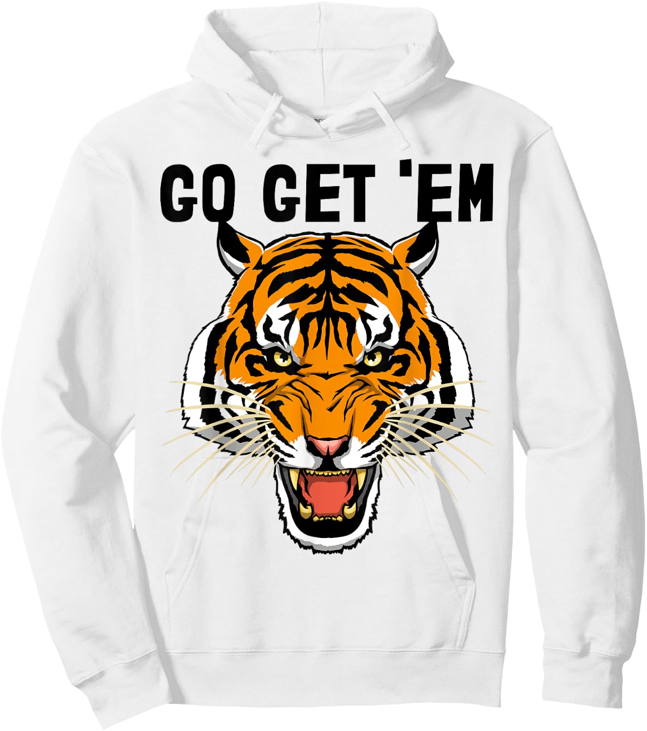 Go Get Em Shirt Roaring Tiger Men's Tiger Face Hoodie - Hoodie | White