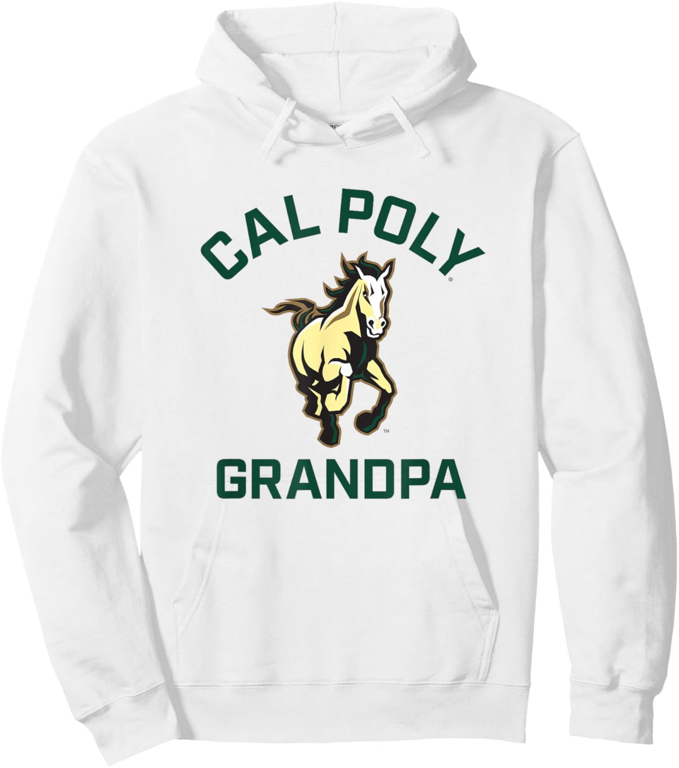 Cal Poly Mustangs Arched Grandpa Hoodie - Hoodie | White