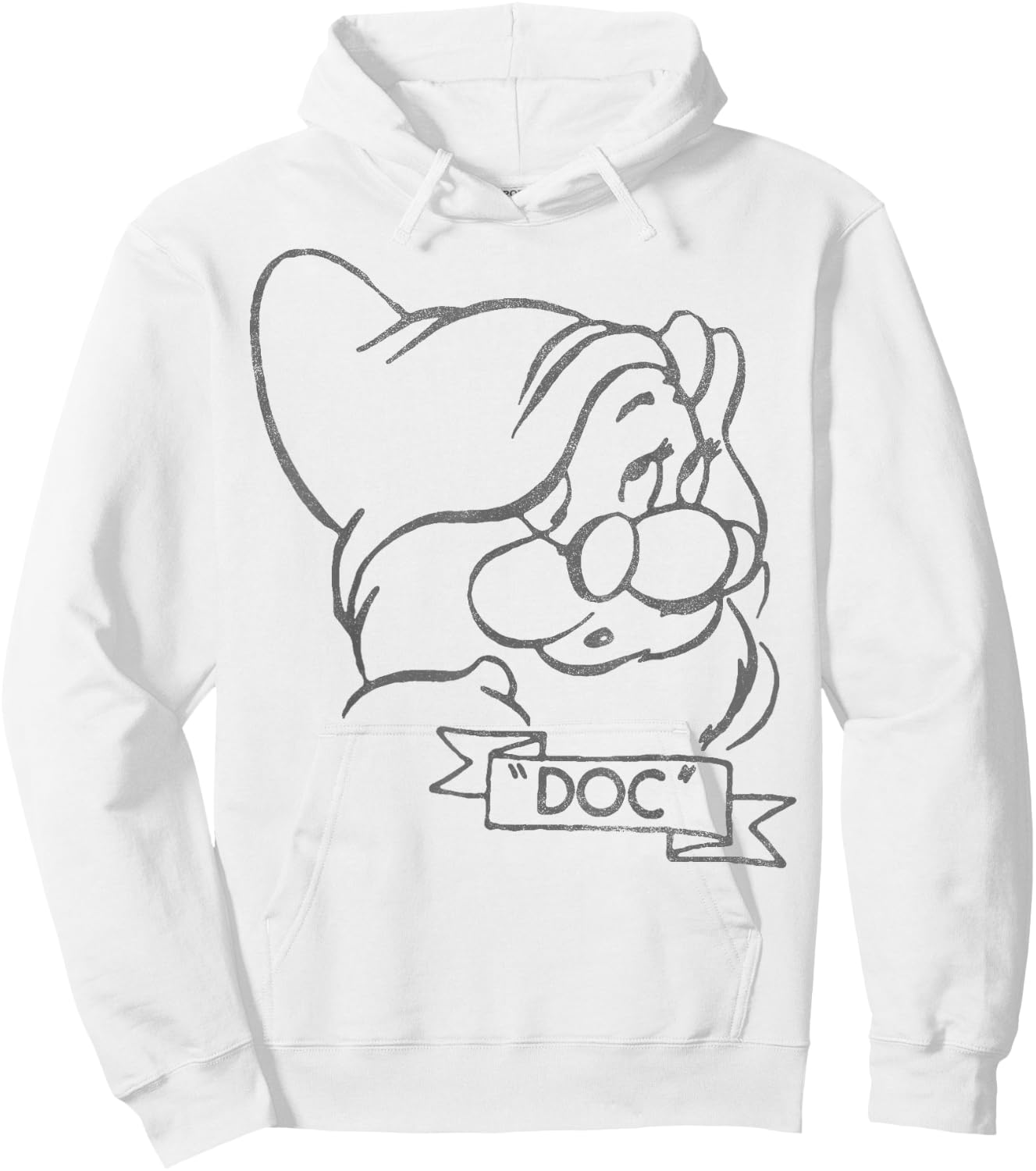 Disney Snow White Doc Line Art Big Face Hoodie - Hoodie | White