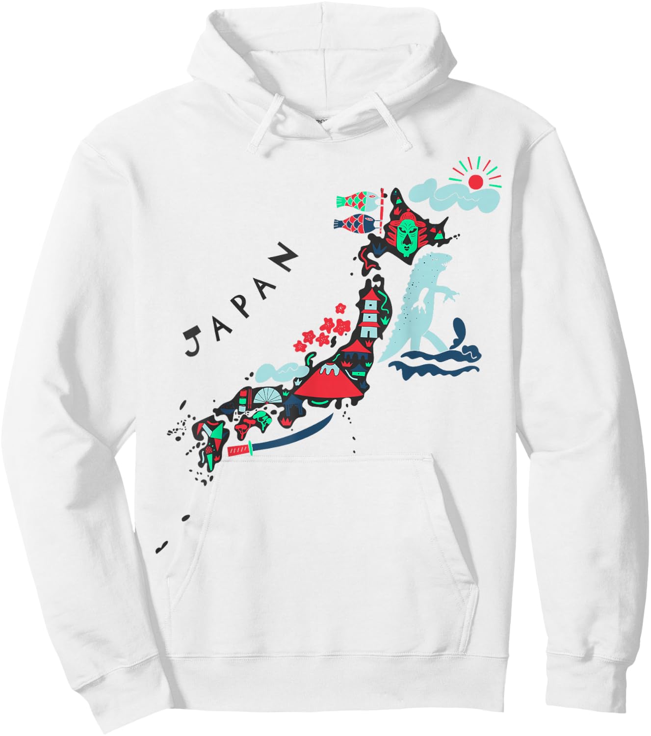 Travel Asia Japan Map Tokyo Japanese Vacation Souvenir Hoodie - Hoodie | White