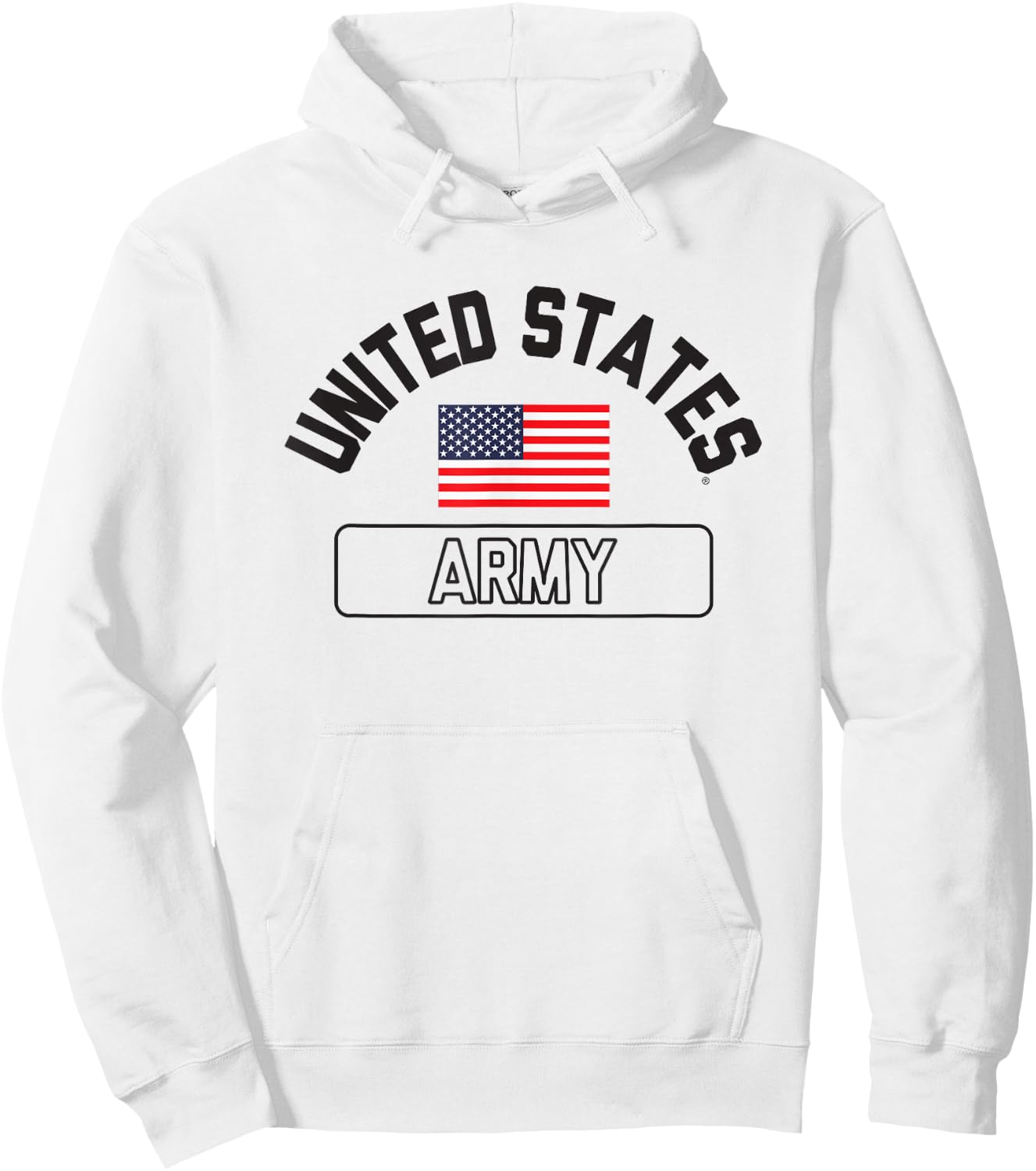 United States Army Military Flag White Officially Licensed Hoodie - Hoodie | White