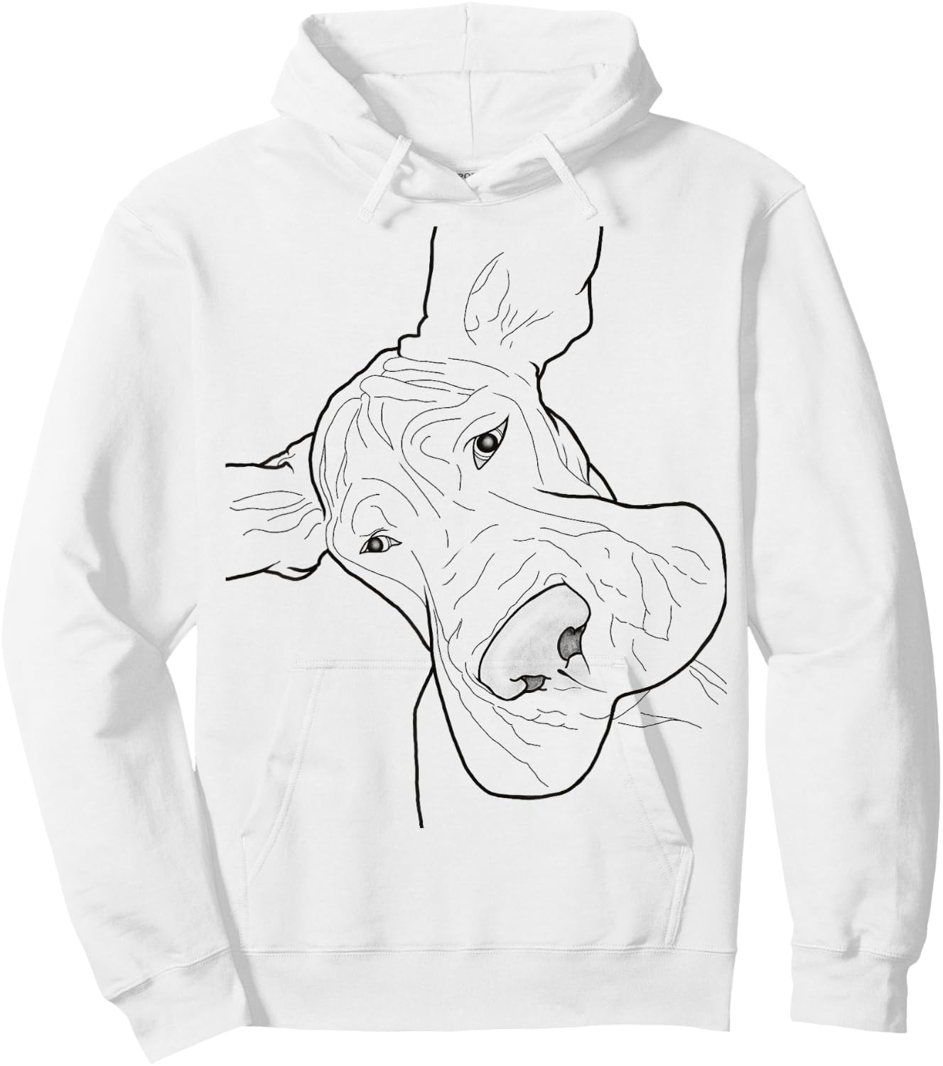 Funny Goofy Great Dane face Small Hoodie - Hoodie | White