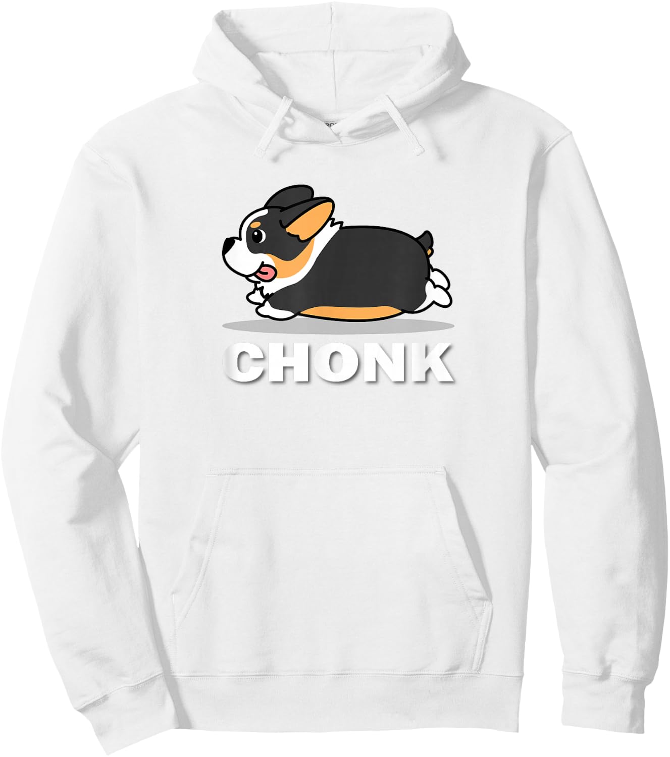 Funny Kids Kawaii Fat Chonk Black Tricolor Corgi Dog Lover Hoodie - Hoodie | White