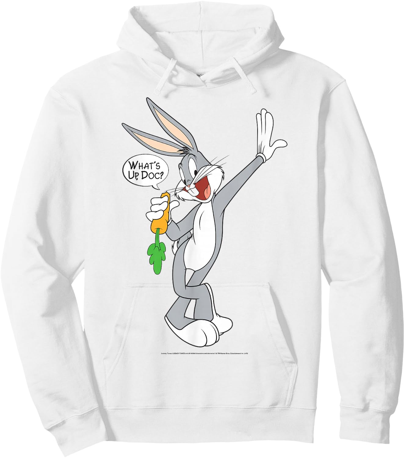 Looney Tunes Bugs Bunny What's Up Doc Portrait Small Hoodie - Hoodie | White