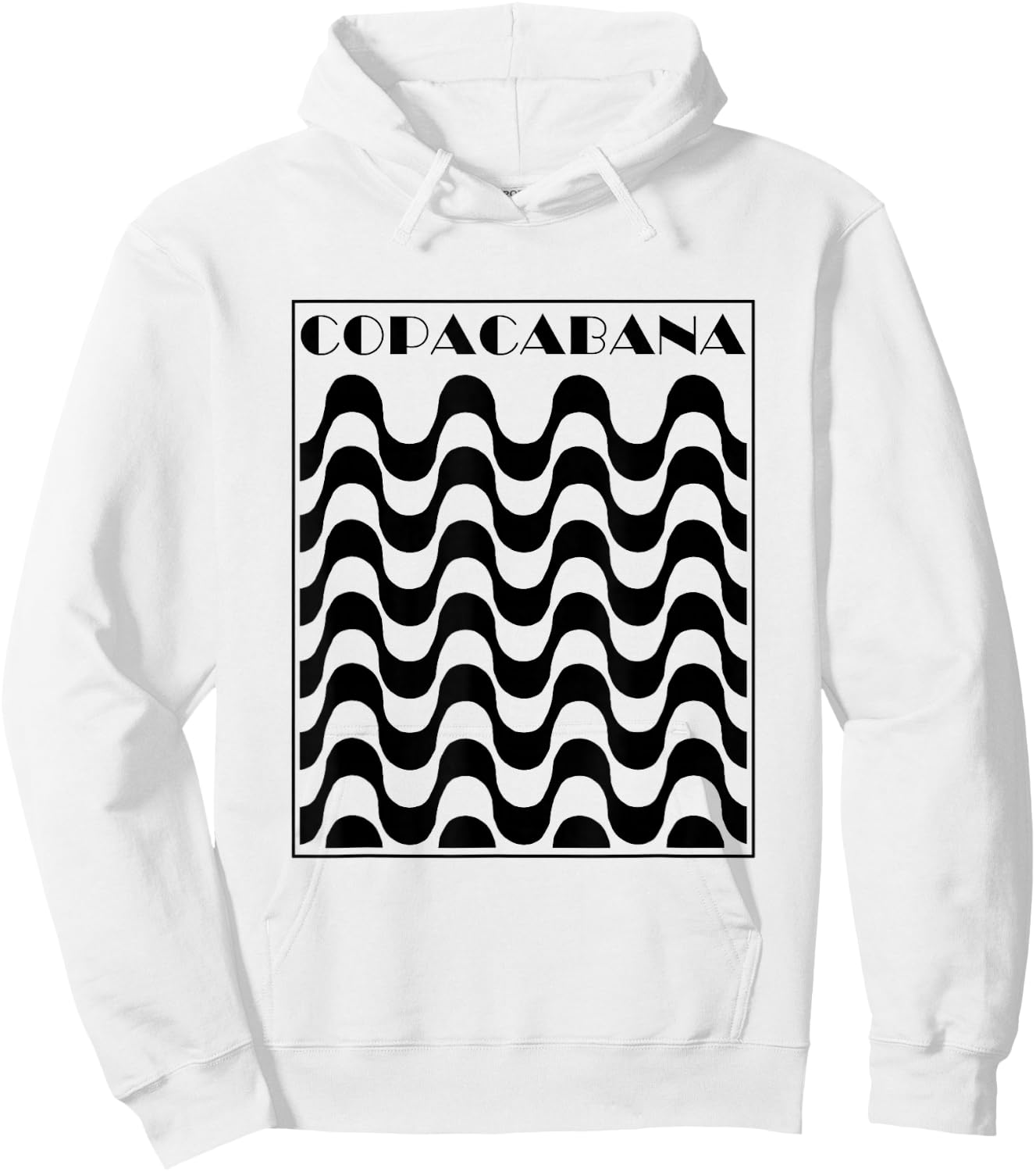 Copacabana Beach Sidewalk Rio de Janeiro Brazil Retro Hoodie - Hoodie | White