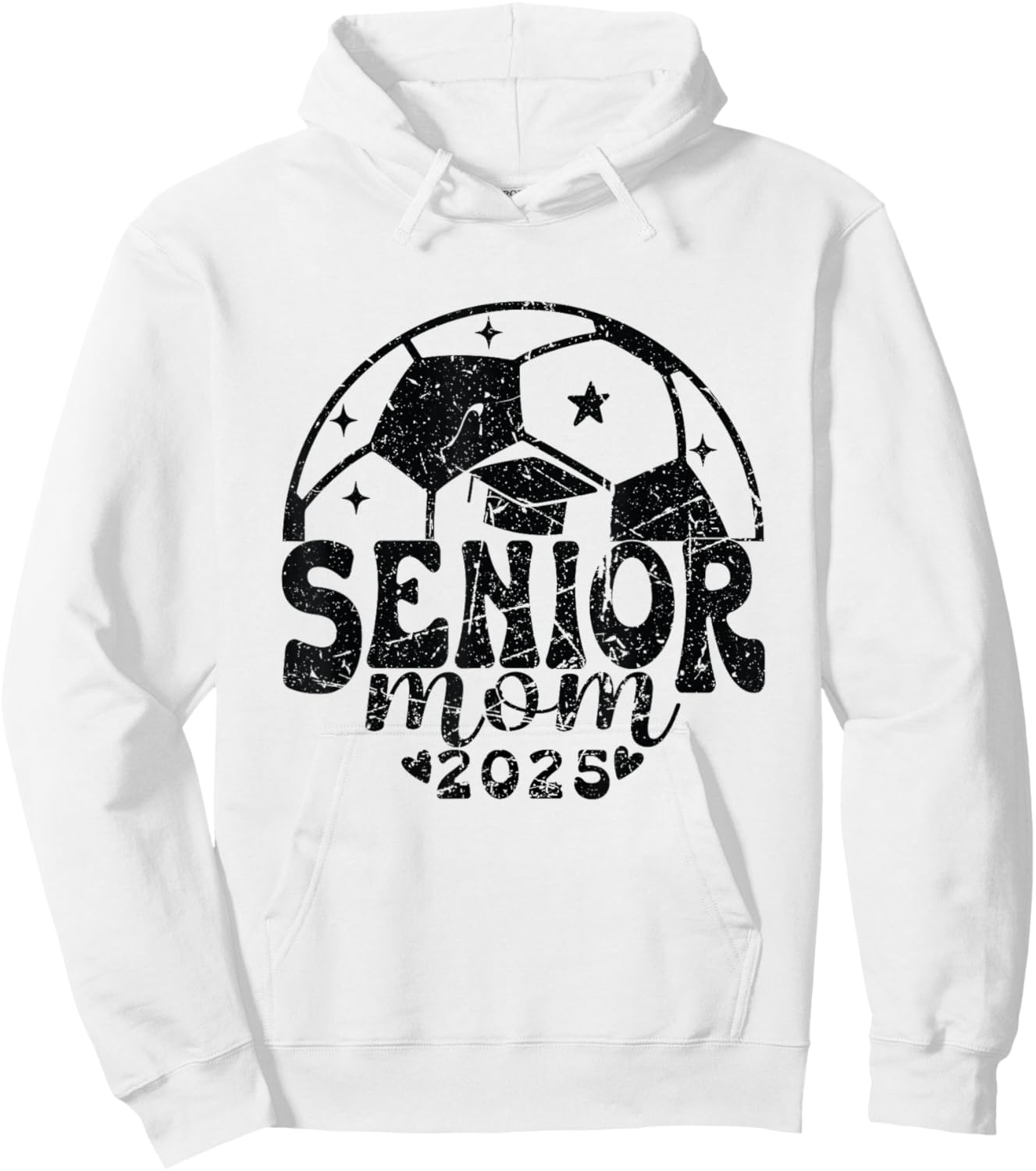 Vintage Soccer Senior Mom Class of 2025 Hoodie - Hoodie | White