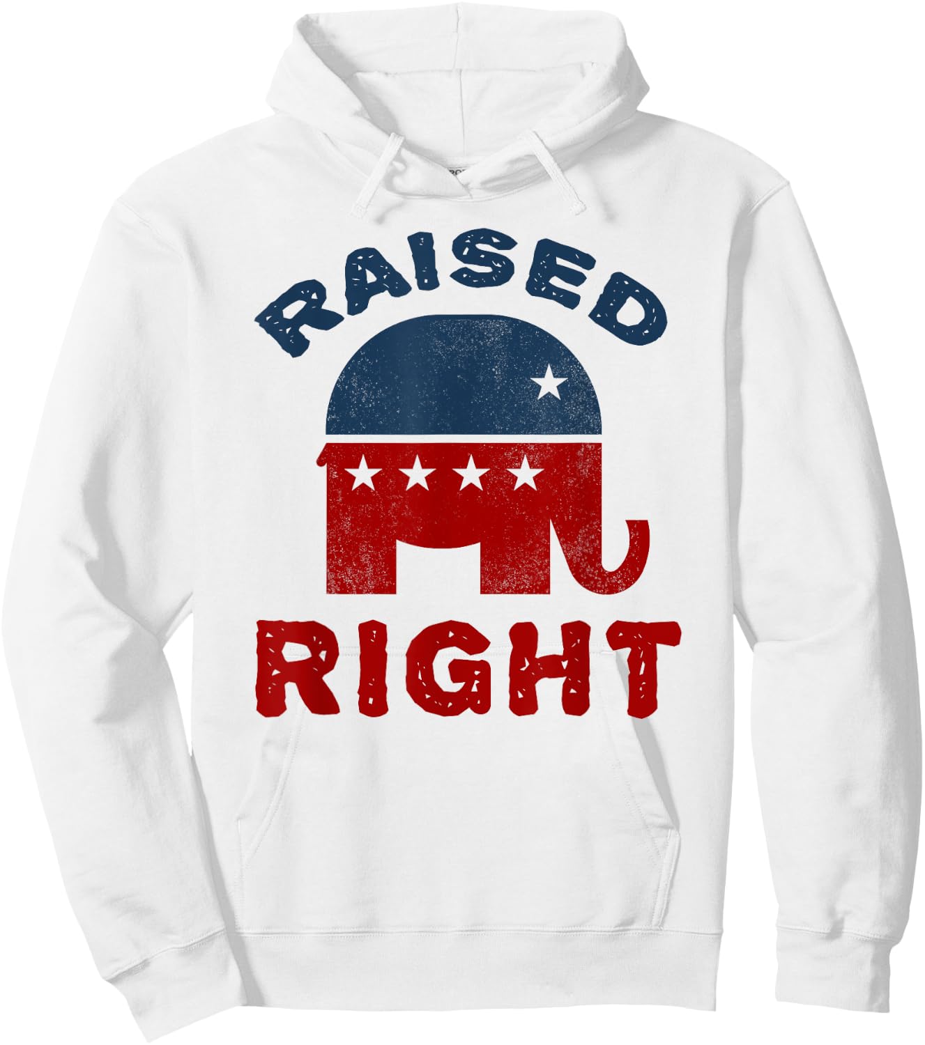 Raised Right Republican Shirt Conservative Elephant Hoodie - Hoodie | White