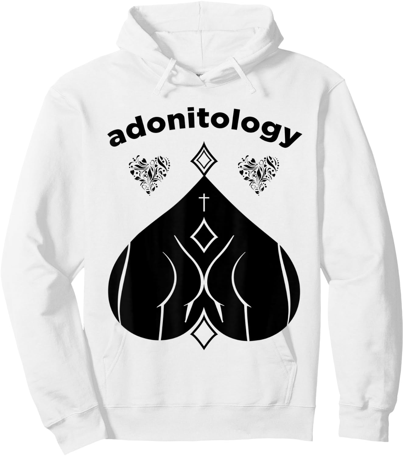 Adonitology Heart Mystic Butt Sacred Geometry Hoodie - Hoodie | White