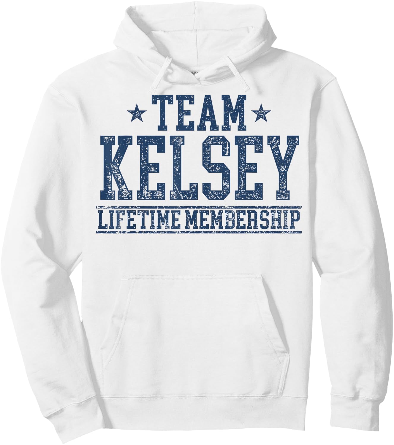 Team Kelsey Lifetime Member Personalized Surname Last Name Hoodie - Hoodie | White
