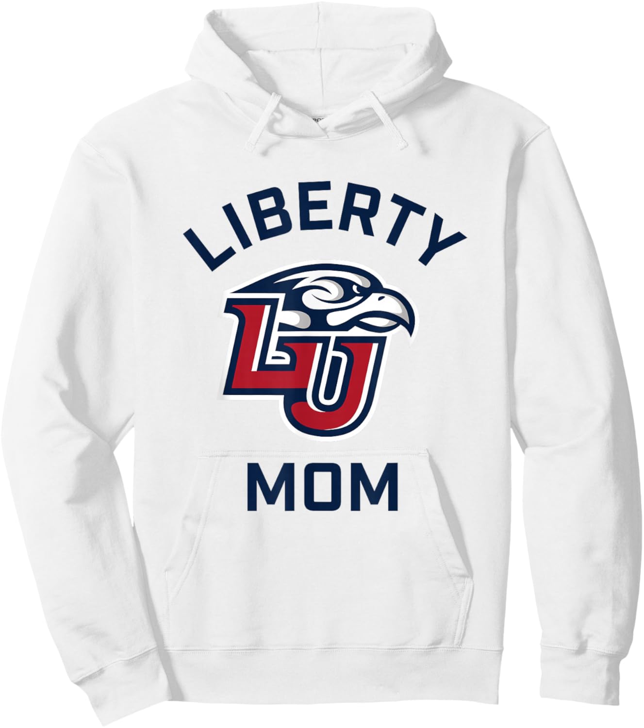 Liberty University Flames Arched Mom Hoodie - Hoodie | White