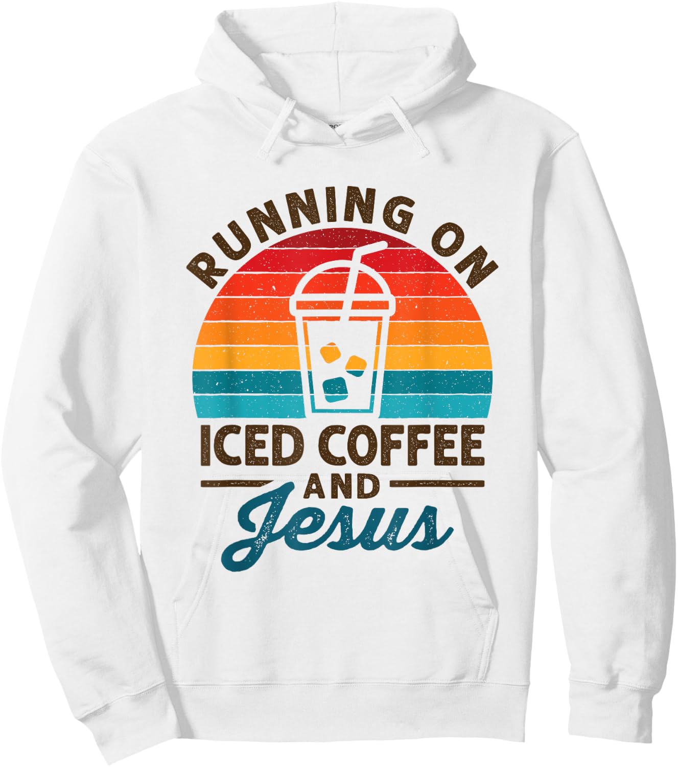 Running on Iced Coffee and Jesus Cold Brew Lover Christian Hoodie - Hoodie | White