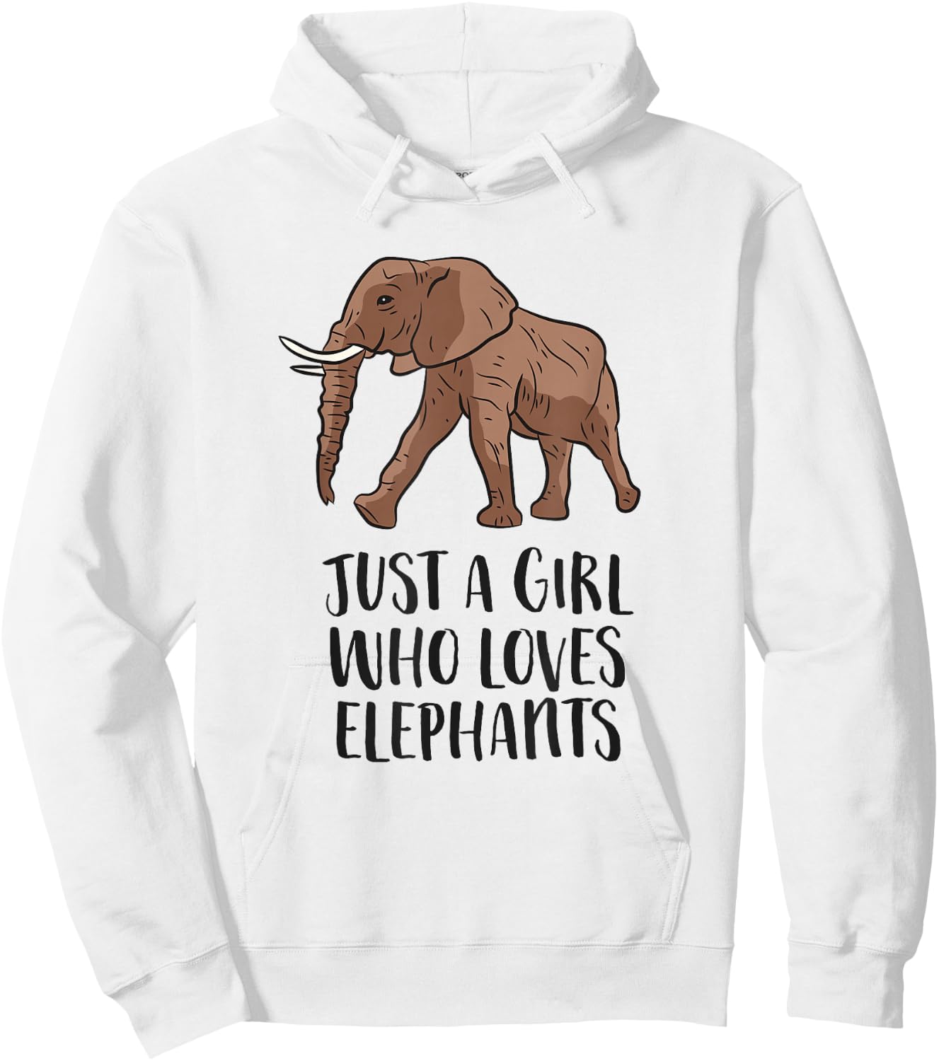 Just a Girl Who Loves Elephants Hoodie - Hoodie | White