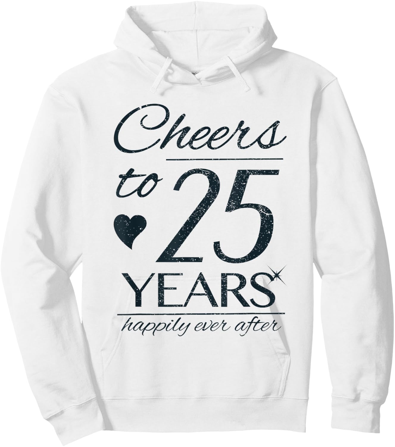 Cheers To 25 Years Married Couples 25th Wedding Anniversary Hoodie - Hoodie | White
