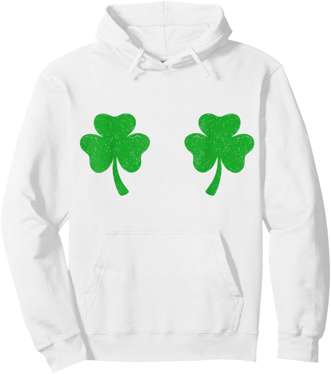 Shamrock Boobs Shirt Irish Boobies St Patricks Day Hoodie - Hoodie | White