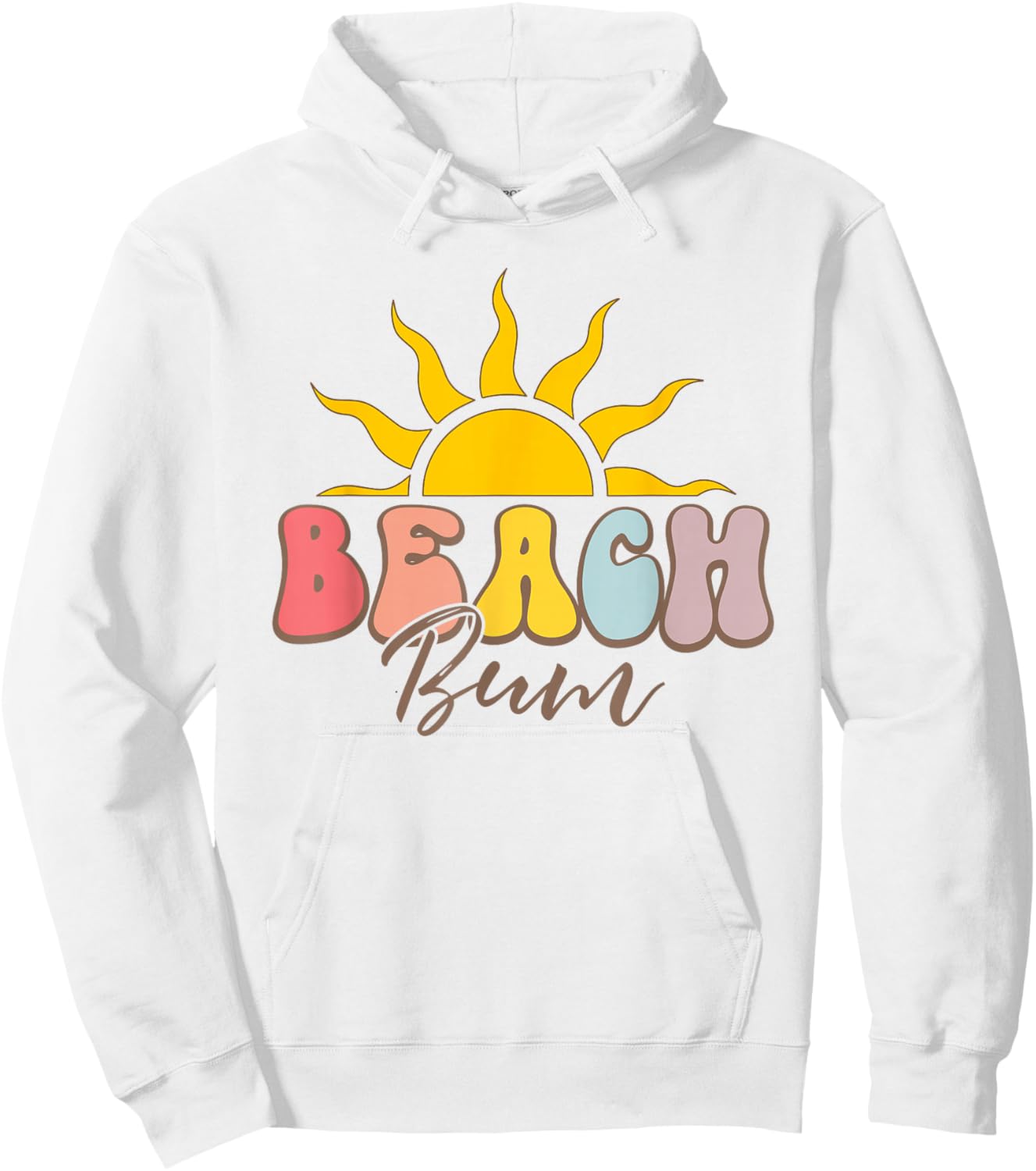 Groovy Beach Bum Summer Vacation Vibes Sunset Women Girls Hoodie - Hoodie | White
