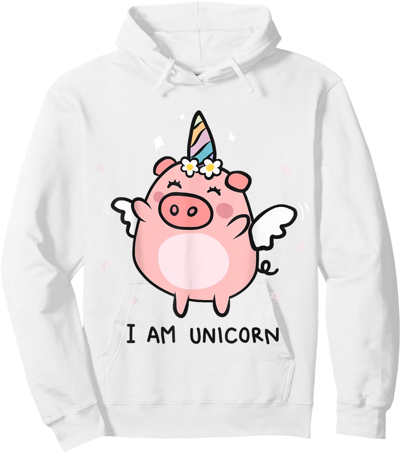 Cute Pigs Can Fly Unicorn Girls Gift Hoodie - Hoodie | White