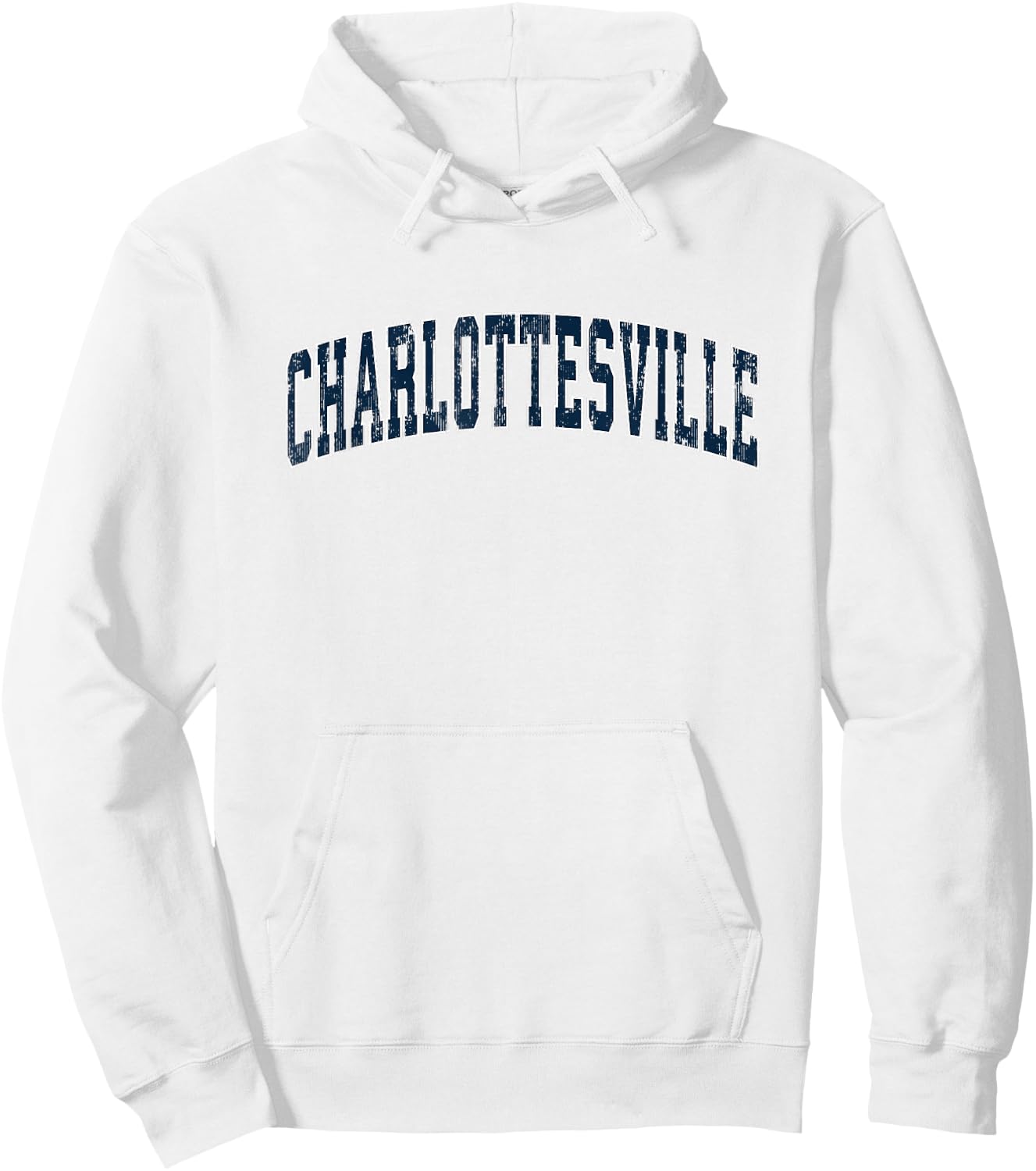 Charlottesville Virginia VA Vintage Sports Design Navy Desig Hoodie - Hoodie | White