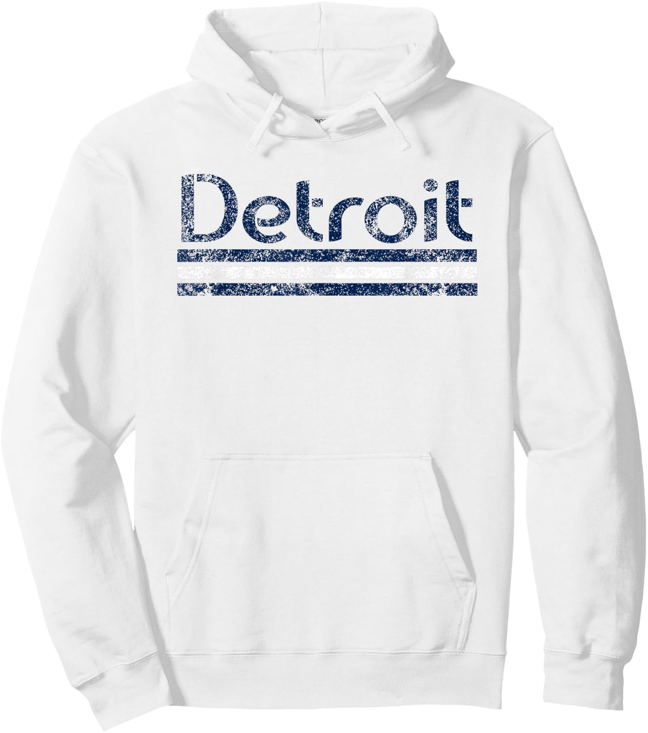 Detroit Michigan Retro Vintage Weathered Stripe Throwback Hoodie - Hoodie | White
