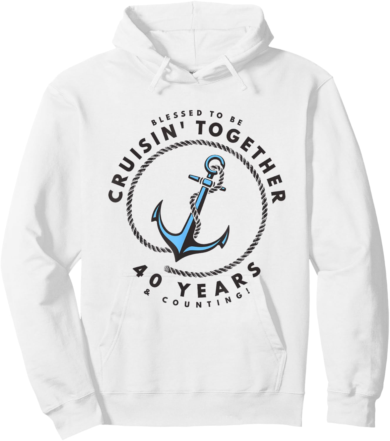 Couples Matching 40th Anniversary Cruise - Boat Anchor Hoodie - Hoodie | White