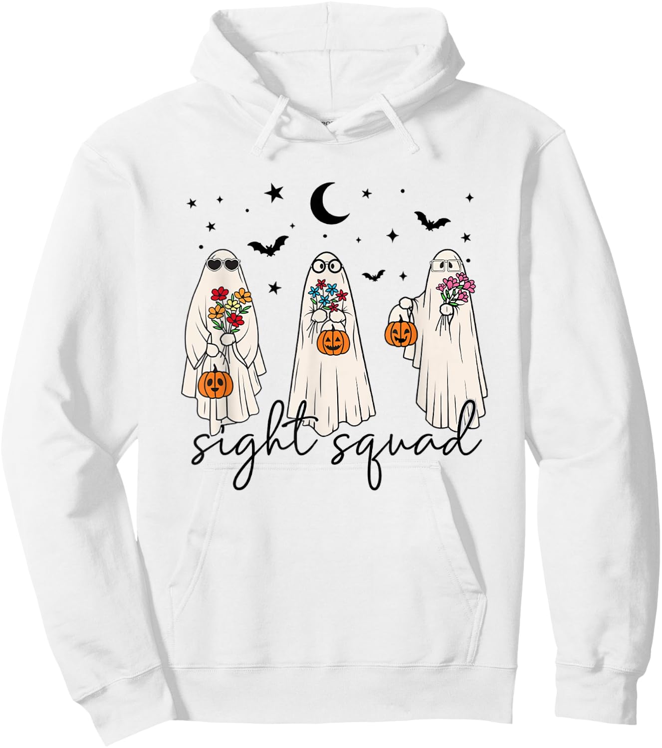 Optometry Halloween Cute Ghosts Sight Squad Ophthalmologist Hoodie - Hoodie | White
