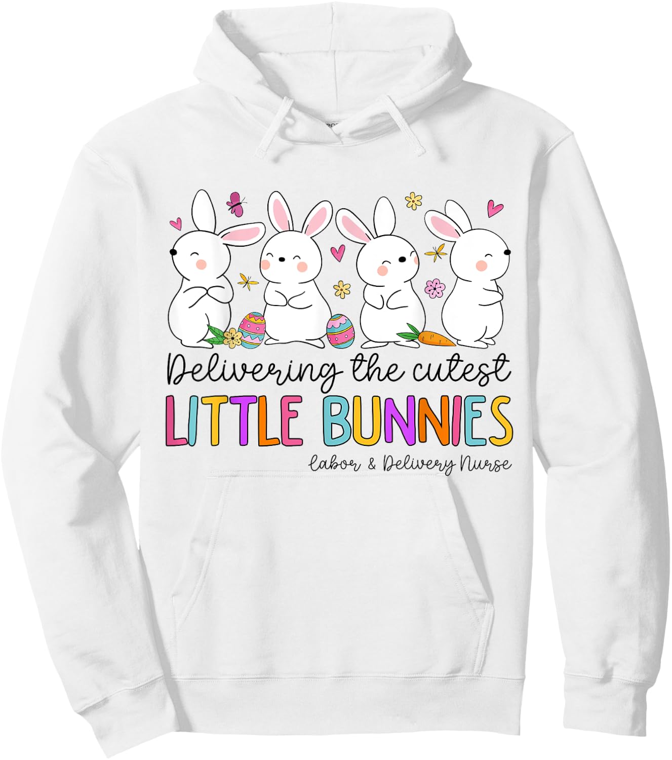 Mother Baby Nurse Snuggle Bunny Delivery Easter L&D Nurse Hoodie - Hoodie | White
