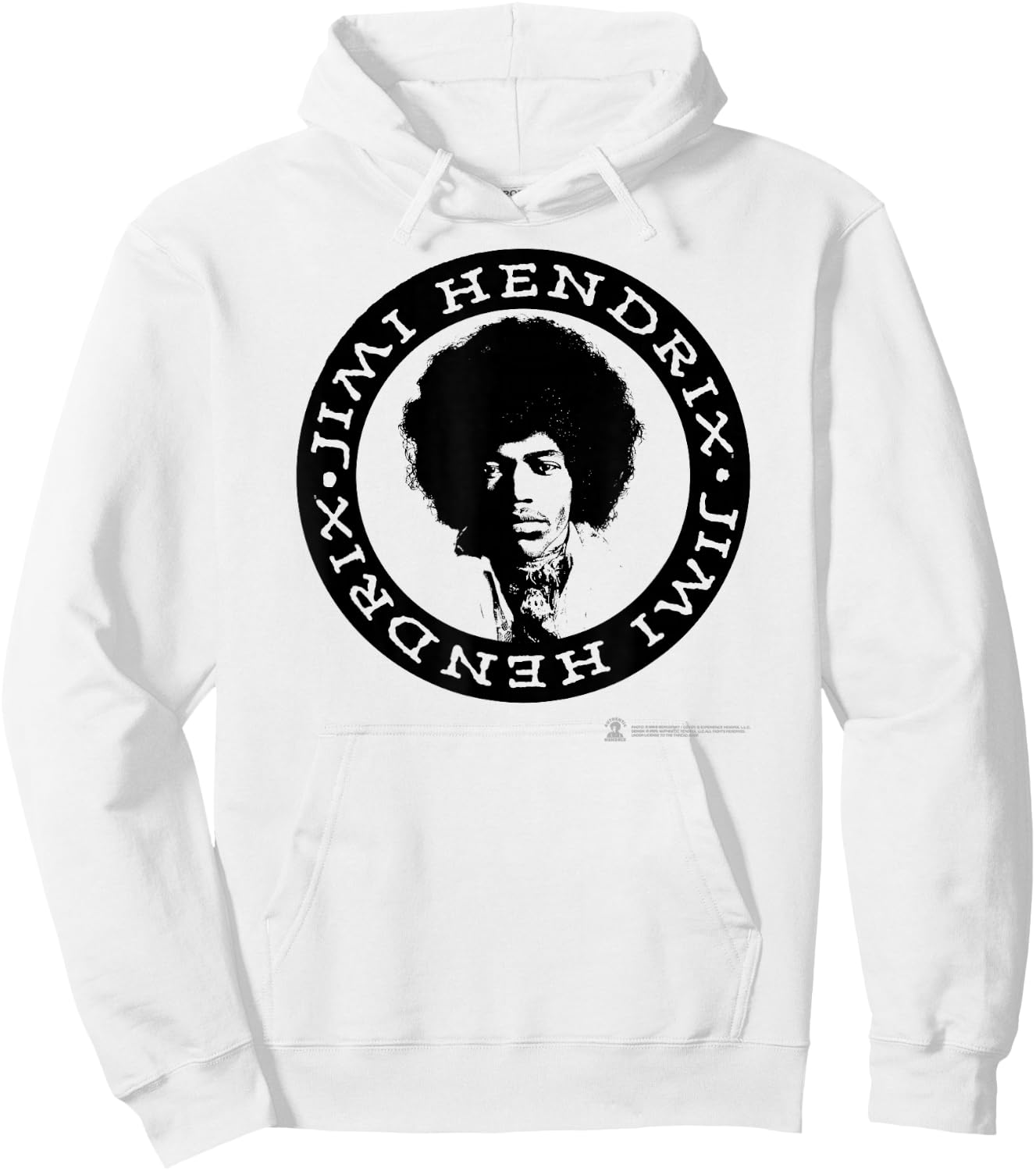 Jimi Hendrix Official White Circle Hoodie - Hoodie | White
