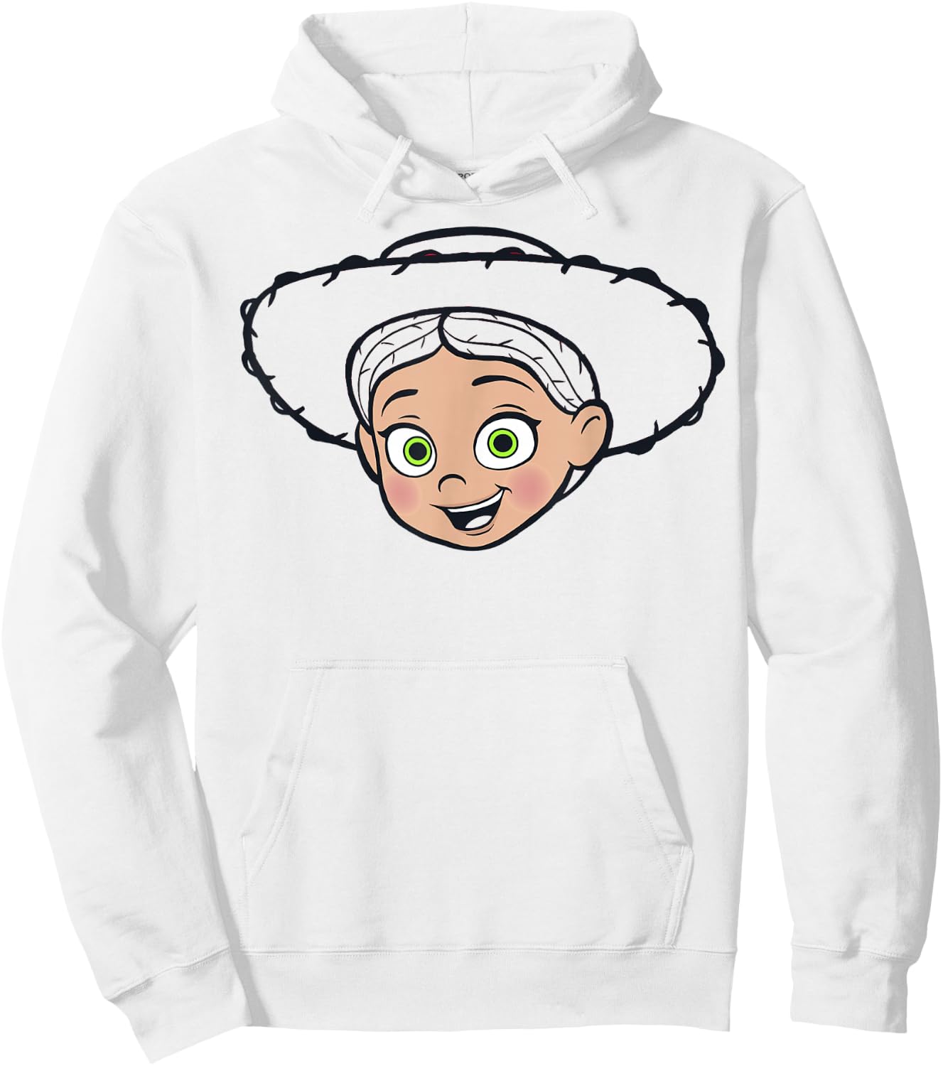 Disney Pixar Toy Story Jessie Big Face Hat Outline Hoodie - Hoodie | White