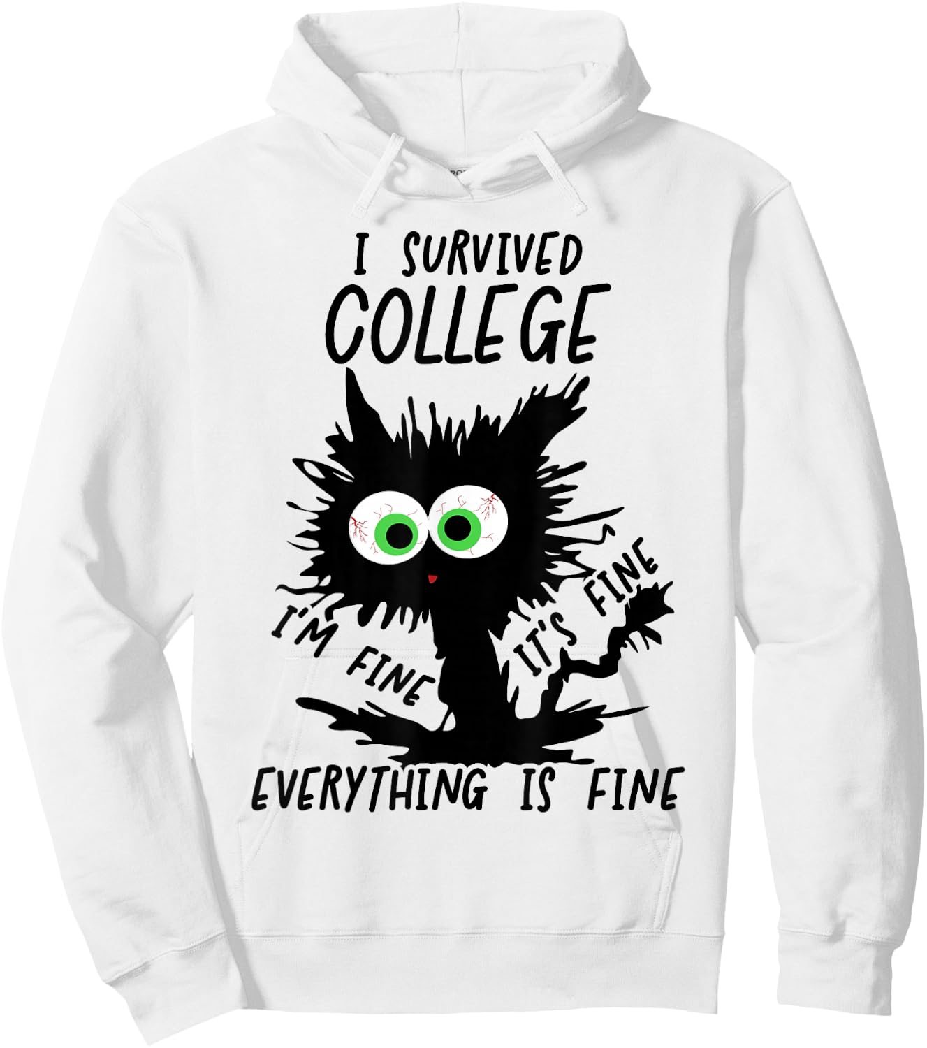 Funny College Grad 2026 I Survived College Hoodie - Hoodie | White