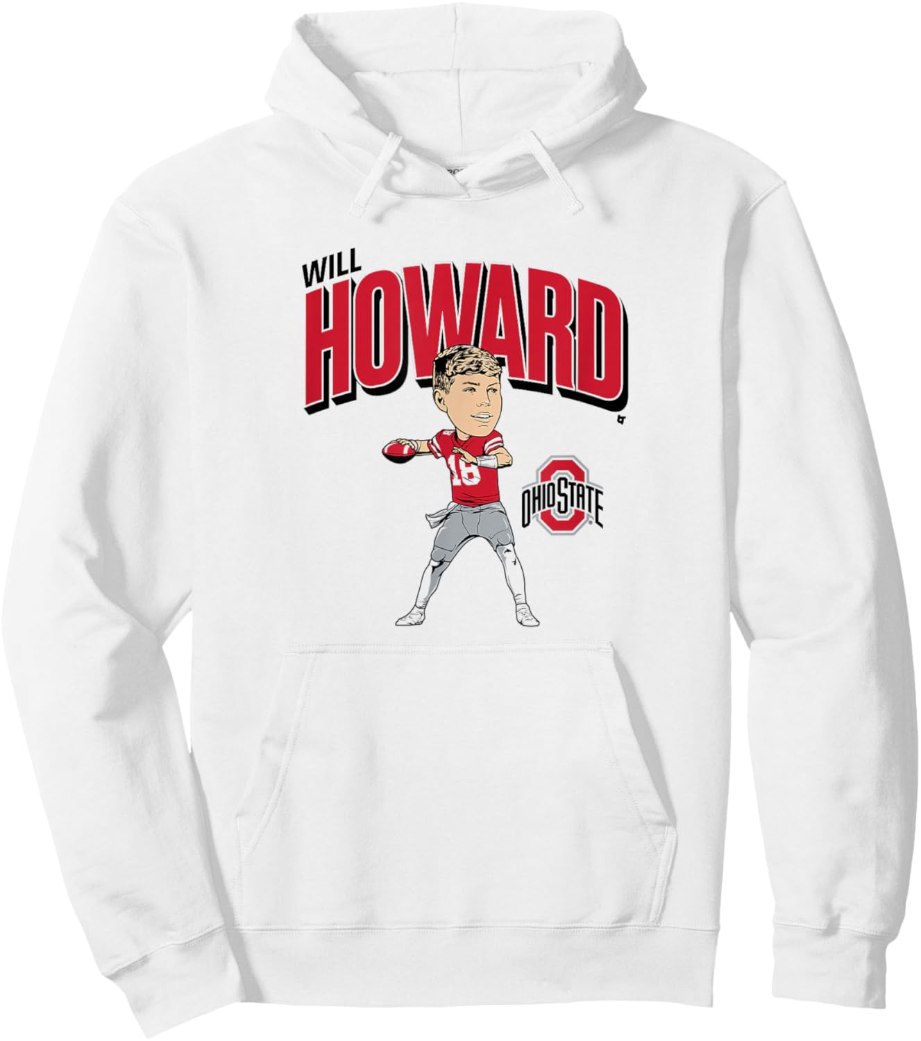 Ohio State Football: Will Howard Caricature Hoodie - Hoodie | White