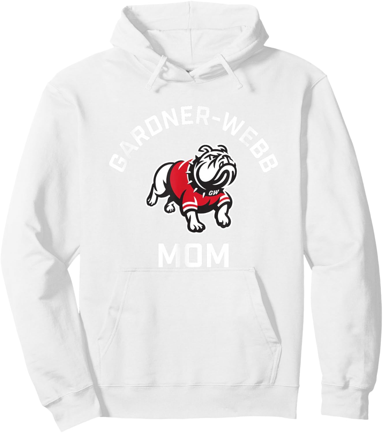 Gardner-Webb University GWU Bulldogs Arched Mom Hoodie - Hoodie | White