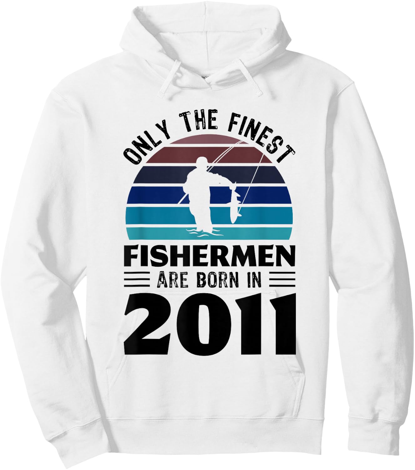 Fishermen born in 2011 10th Birthday Fishing Gifts Hoodie - Hoodie | White