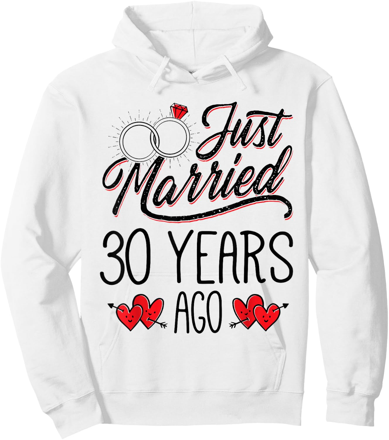 Just Married 30 Years Ago Funny Couple 30th Anniversary Hoodie - Hoodie | White