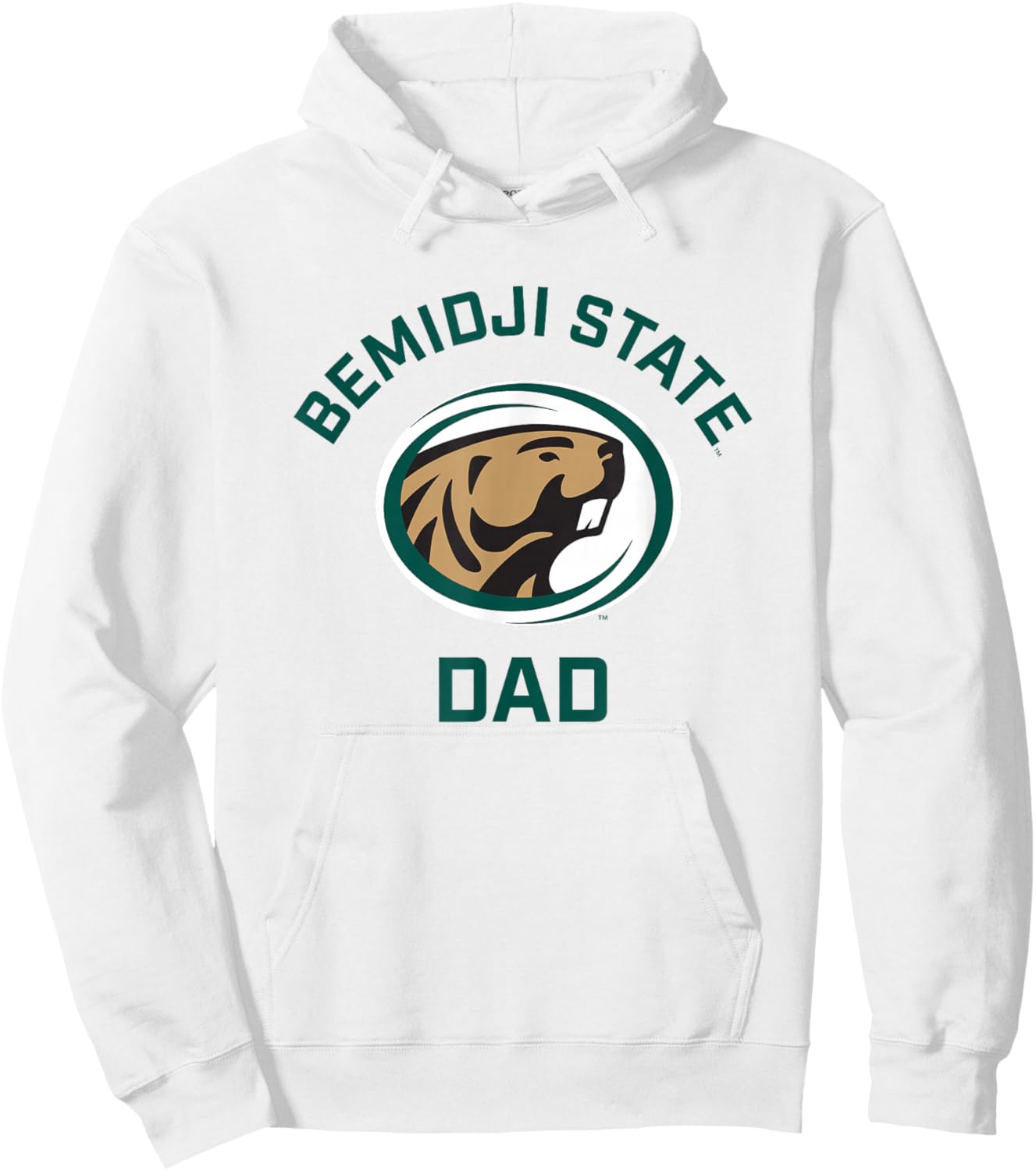 Bemidji State University BSU Beavers Arched Dad Hoodie - Hoodie | White