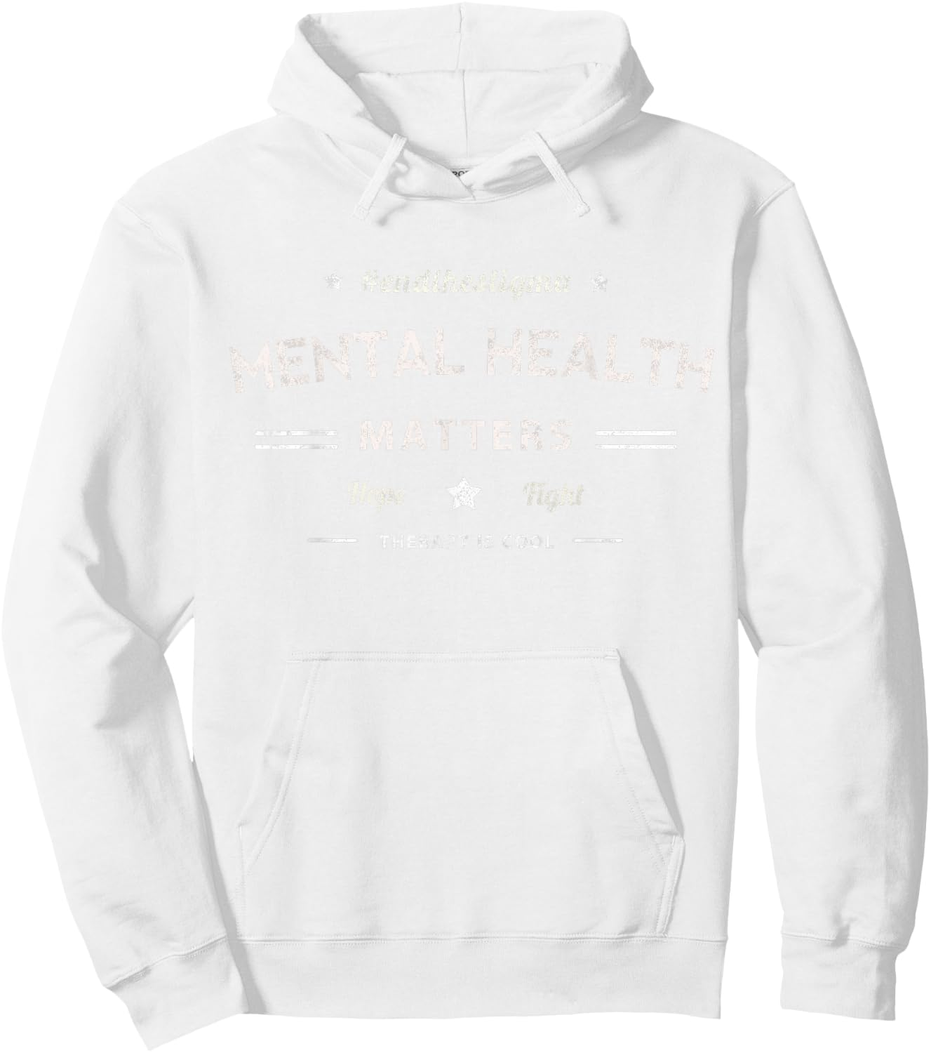 Vintage MENTAL HEALTH MATTERS Hope & Fight Therapy Cool Yoga Hoodie - Hoodie | White