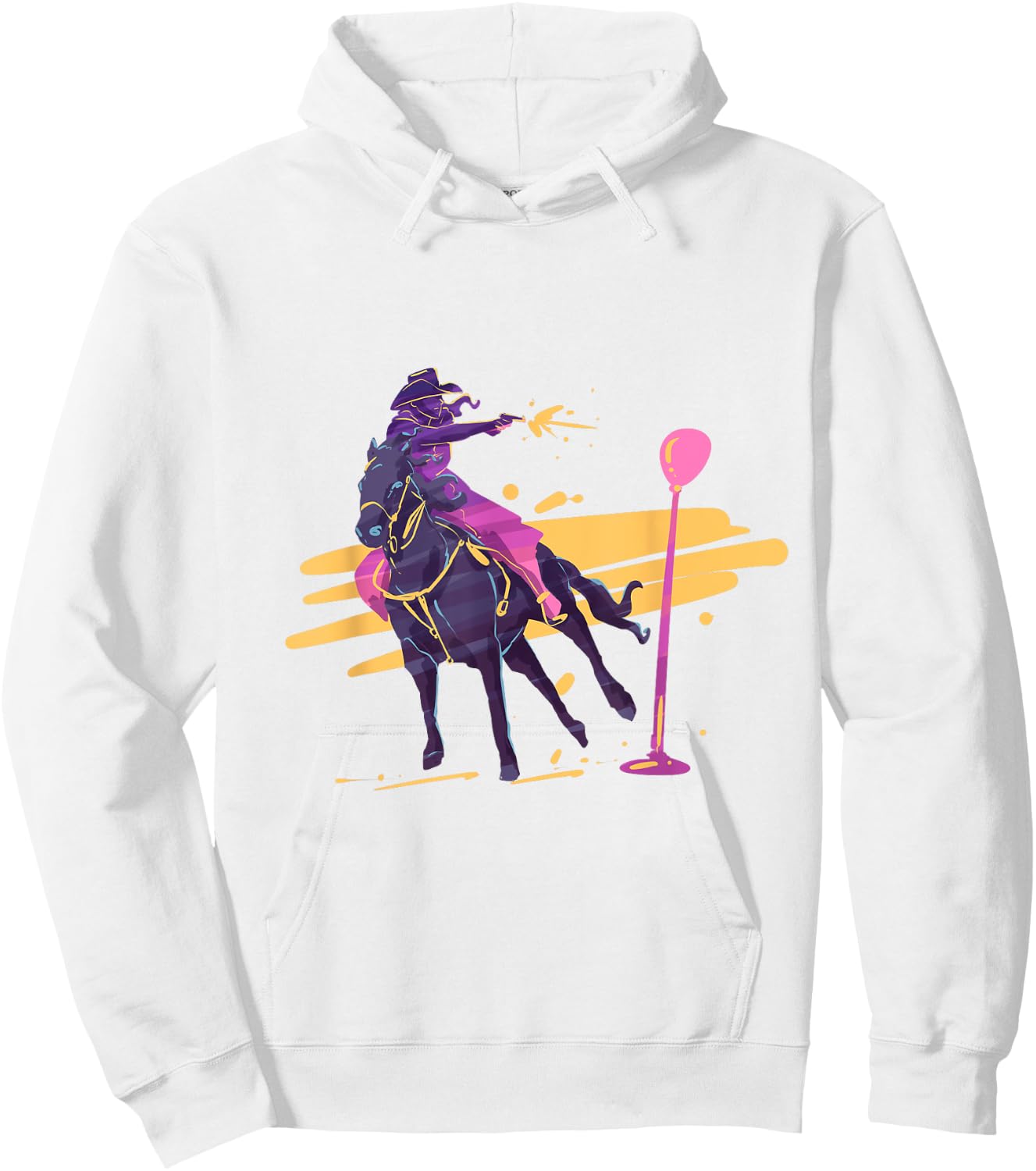 Cowgirl horseback mounted shooting Hoodie - Hoodie | White