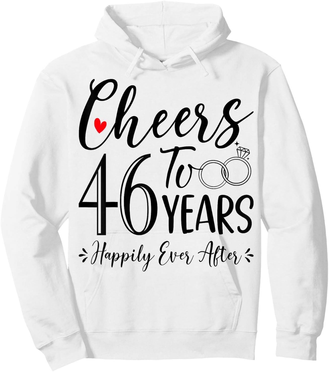 Cheers To 46 Years - 46th Wedding Anniversary Husband Wife Hoodie - Hoodie | White