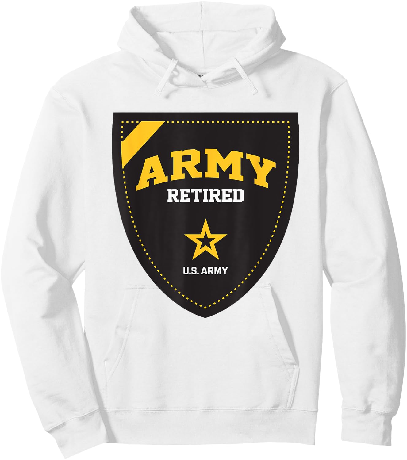 United States Army Military Retired Shield Hoodie - Hoodie | White