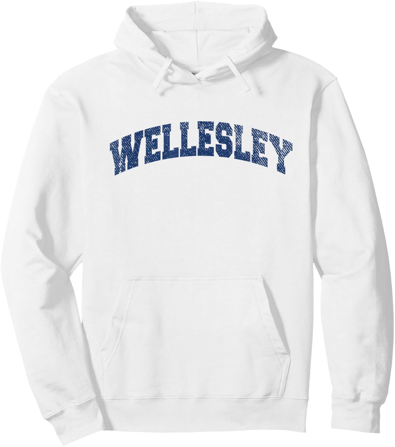 Wellesley Massachusetts Varsity Style Vintage Grey Hoodie - Hoodie | White