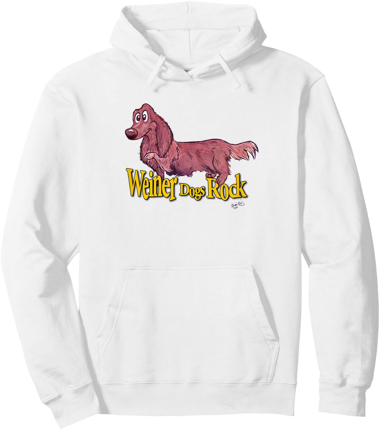 Fun Weiner Dog Rocks Dachshund Women Kids Hoodie - Hoodie | White