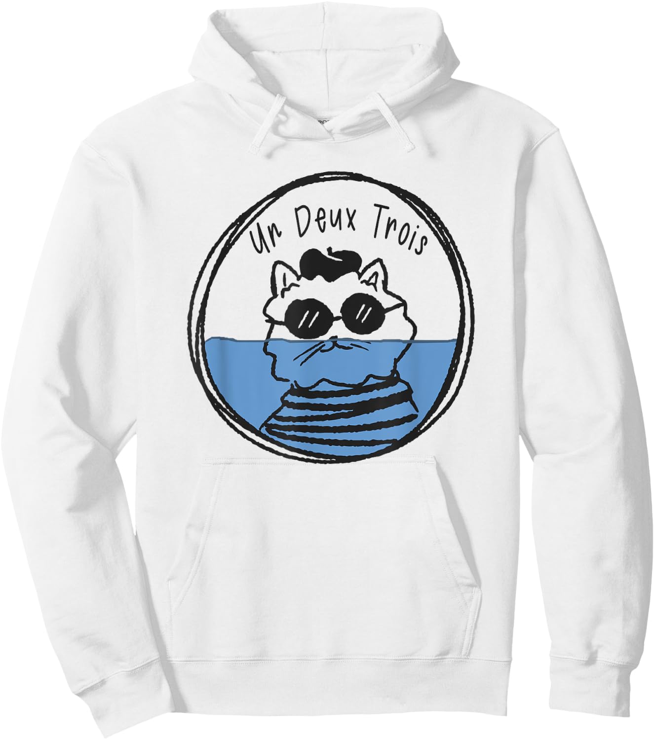 Un Deux Trois Cat Sank Men Women Girls Kids Hoodie - Hoodie | White