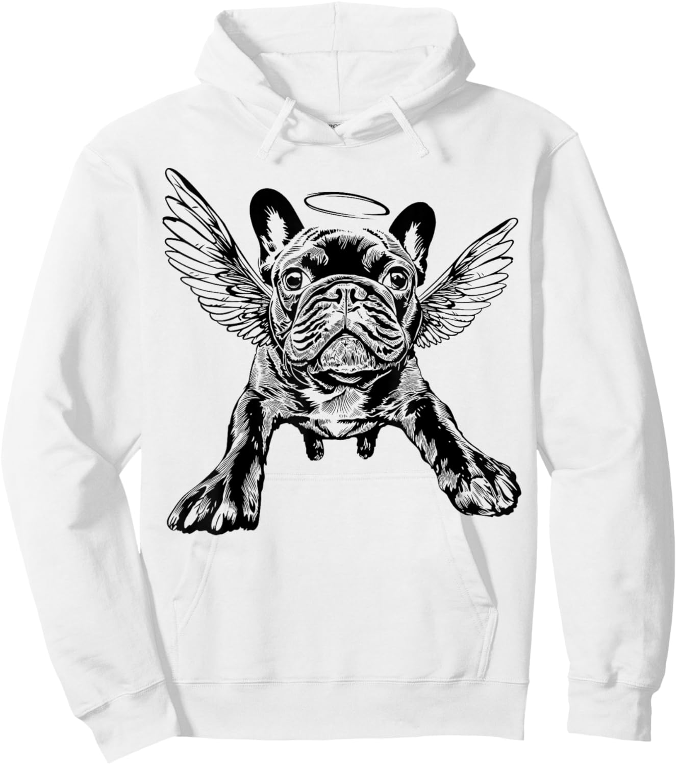 French Bulldog with Wings Cute Frenchie Bulldog Angel Outfit Hoodie - Hoodie | White