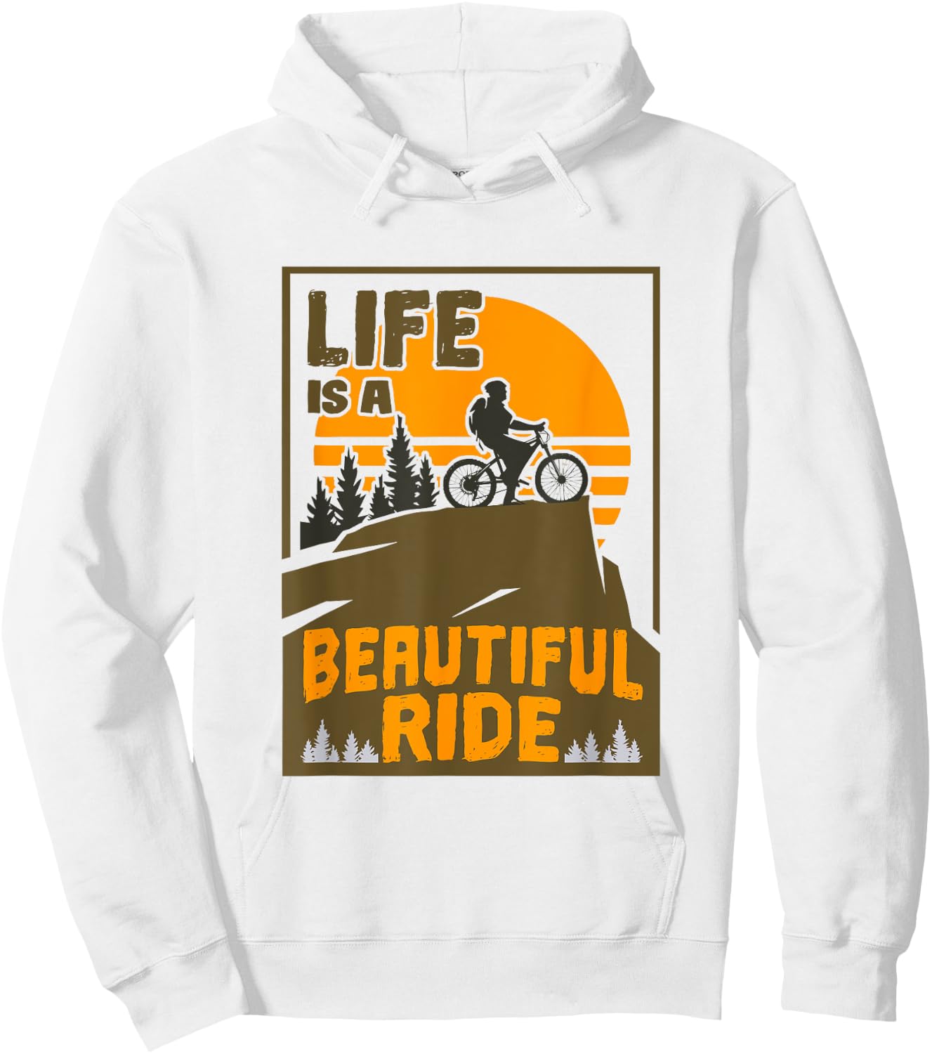 Life Is a Beautiful Ride Men Women Biking Lovers Cyclists Hoodie - Hoodie | White