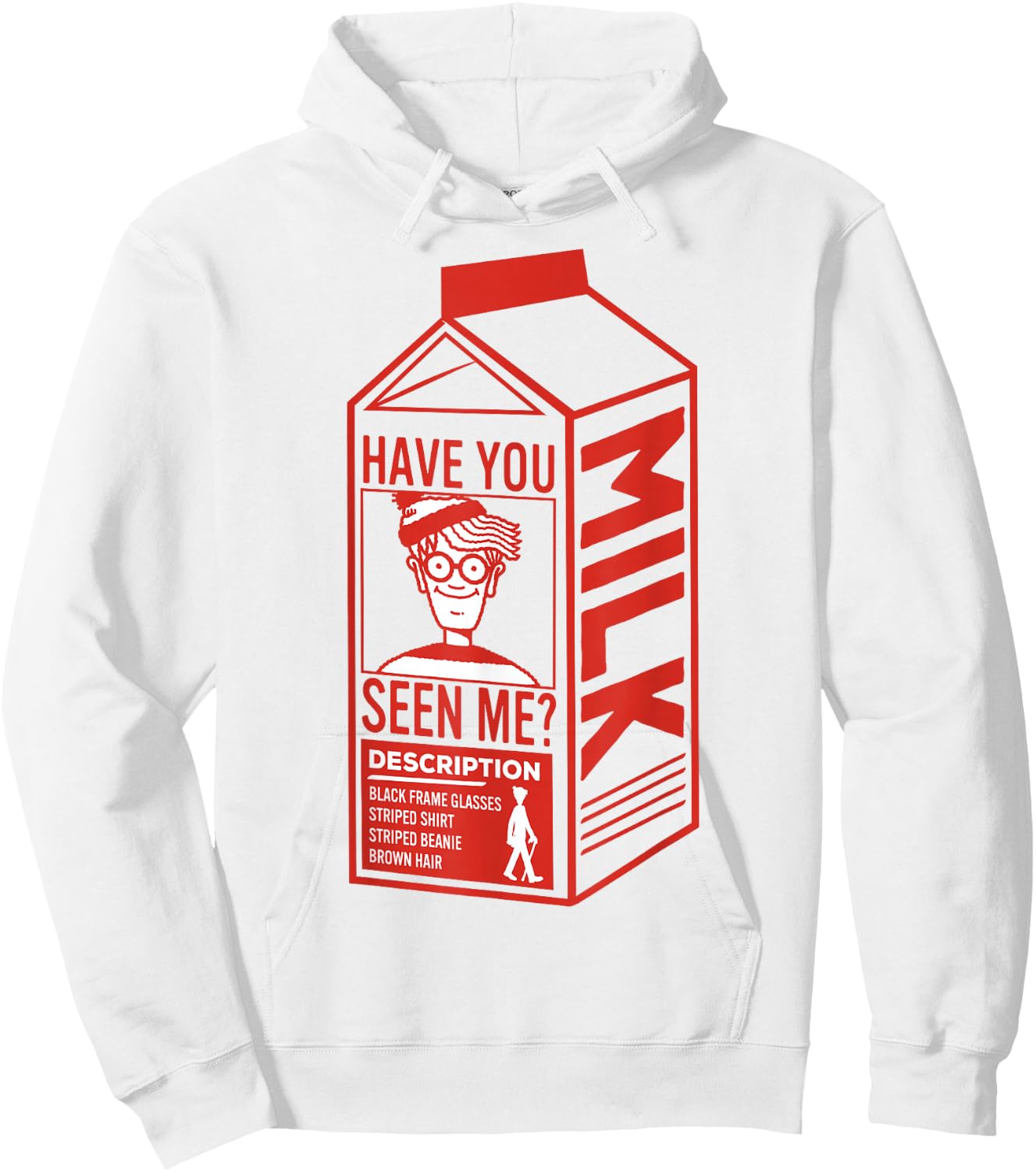 Where's Waldo? Milk Carton Hoodie - Hoodie | White